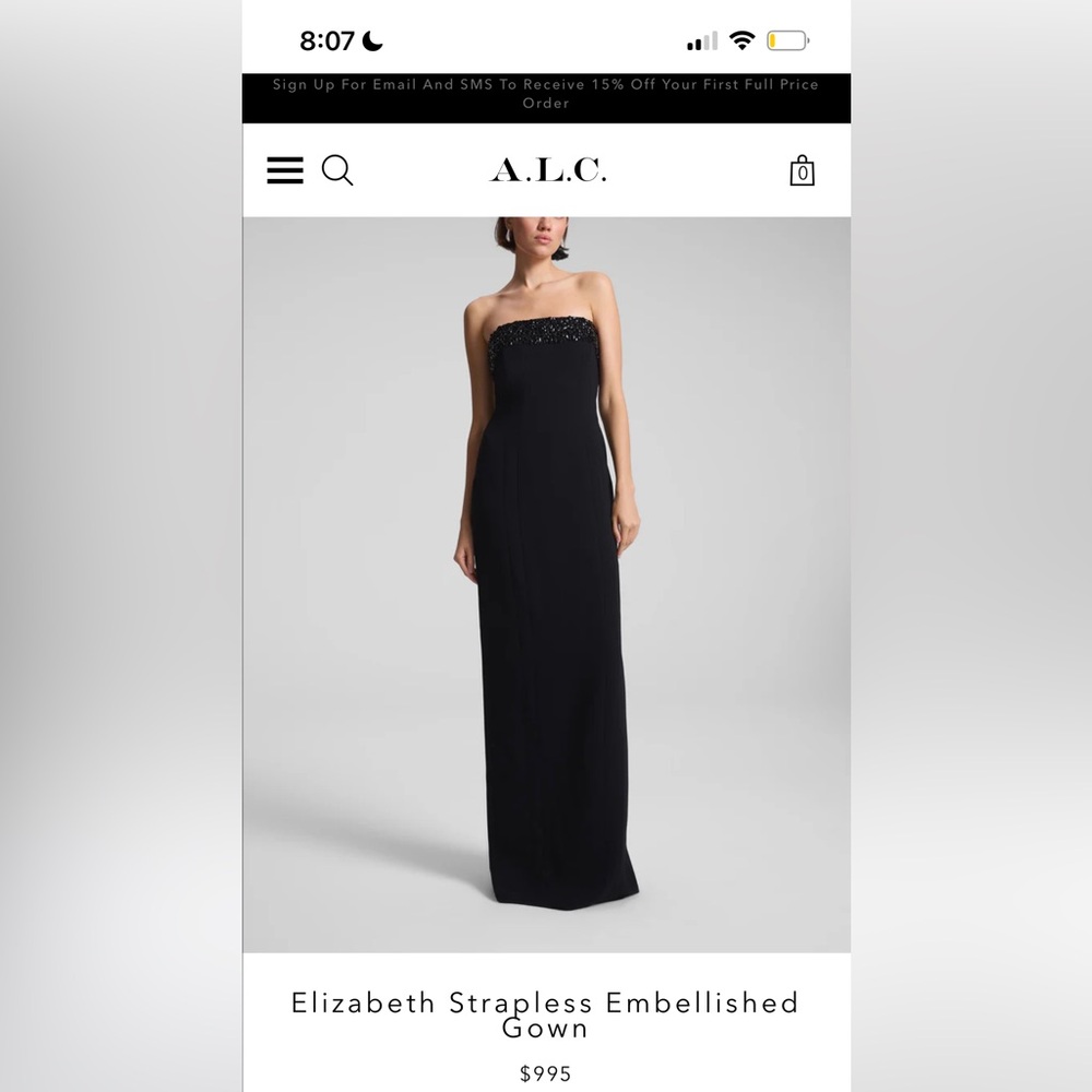 ISO ALC ELIZABETH STRAPLESS EMBELLISHED GOWN